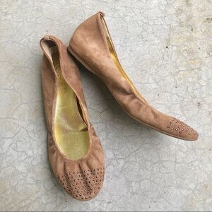 J Crew CeCe studded suede flats shoes brown 10